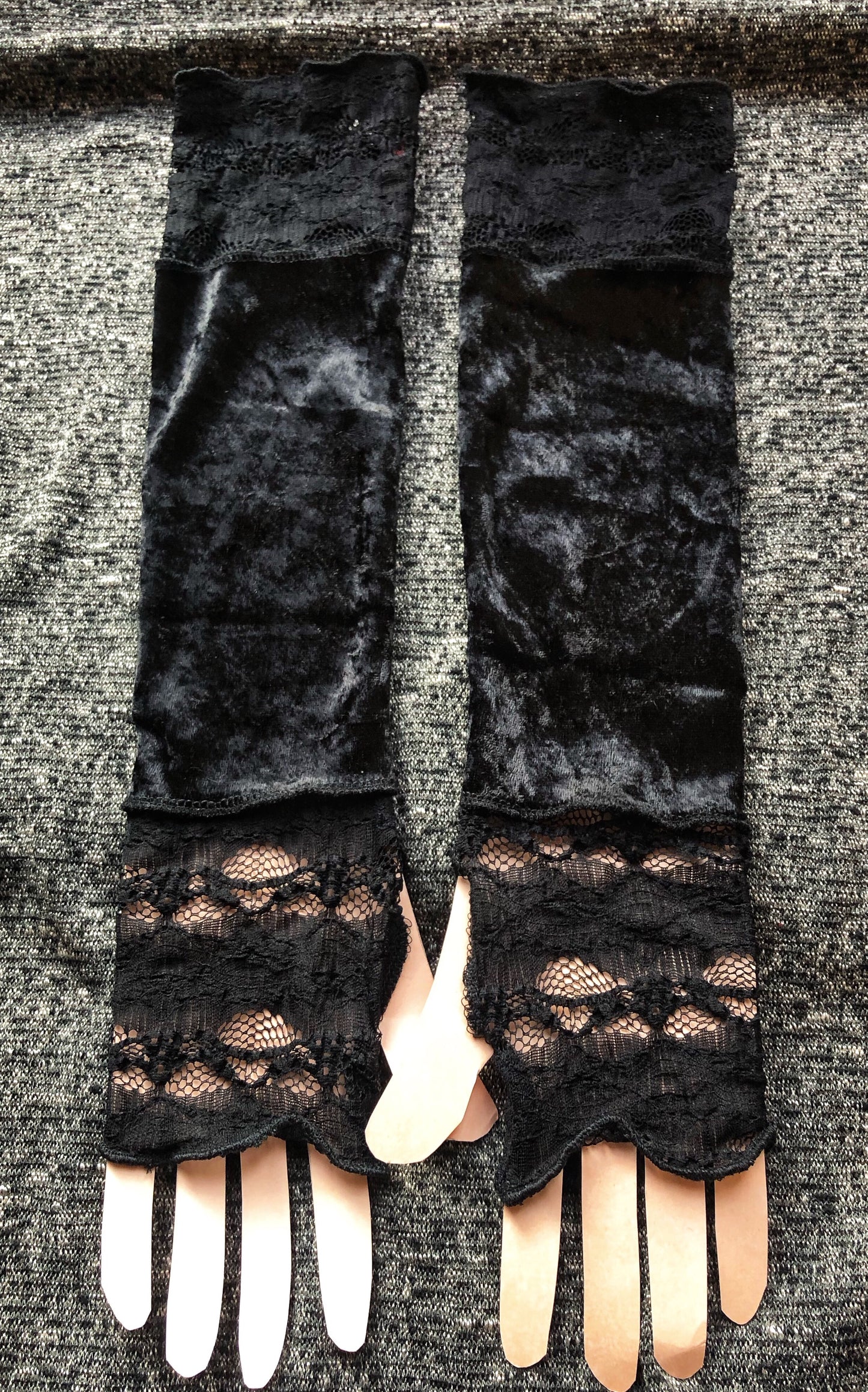 Black velvet arm sleeves