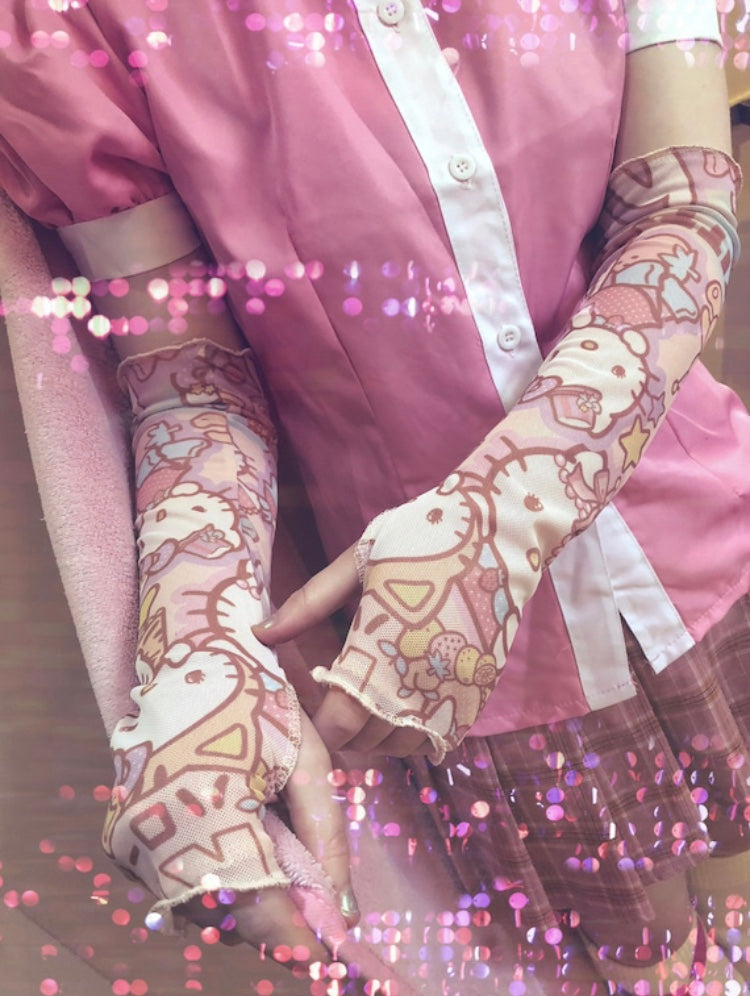 Kawaii kitty arm warmers