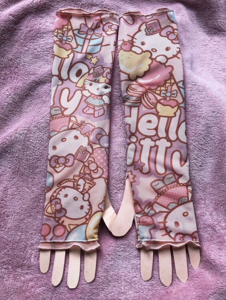 Kawaii kitty arm warmers